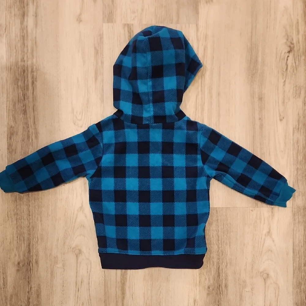 Carter's Blue Plaid Hooded Sweatshirt 18 months
